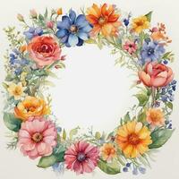 Free Download flowers frame pattern realistic photo, Ai Generaive photo