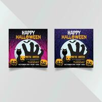 happy halloween party social media post template vector