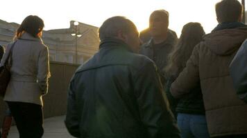 In a sunny day on the street walking people video