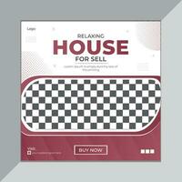 Social media post template for Real estate house property sales vector