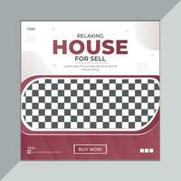 Social media post template for Real estate house property sales vector