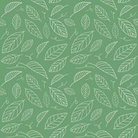 Abstract seamless pattern of leaf shape in green background for design, decoration, print paper wrap vector