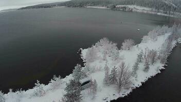 Car on the Dike through the Lake, Drone Shot video