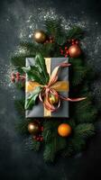 A Christmas Story of Fir Branches and Surprise Gifts, AI Generated photo