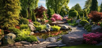 Beautiful garden landscape photo