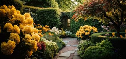 Beautiful garden landscape photo