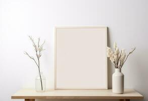 White black frame with blank square blank for the frame photo