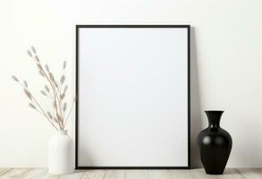 White black frame with blank square blank for the frame photo