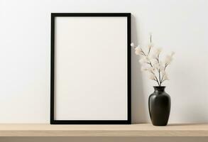 White black frame with blank square blank for the frame photo