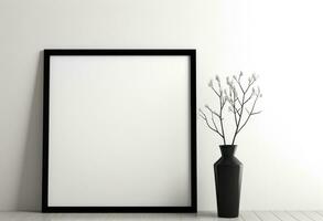 White black frame with blank square blank for the frame photo