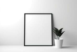 White black frame with blank square blank for the frame photo