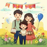 Happy family illustration photo