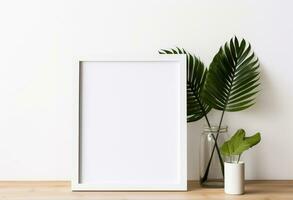 White frame with blank square blank for the frame photo