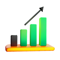 chart 3d rendering icon illustration png