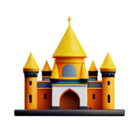 kasteel 3d renderen icoon illustratie png