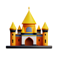 castle 3d rendering icon illustration png