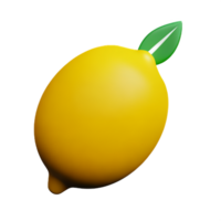 lemon 3d rendering icon illustration png