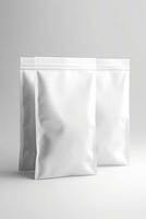 Packaging Bag Mockup White with shades white background, AI Generated photo