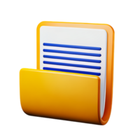 document 3d rendering icon illustration png