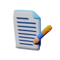 document 3d rendering icon illustration png