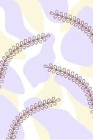 Abstract line art vector. Minimal tone line drawing art with abstract shapes. Abstract plant art design for background, banner, print, cover, wallpaper, minimal wall art, wall art vector