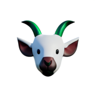 goat 3d rendering icon illustration png