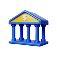 banco 3d representación icono ilustración png