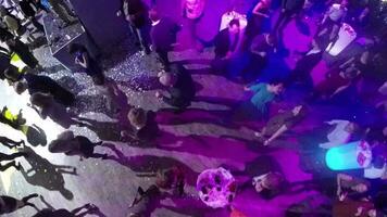 Night out in the club, aerial view video