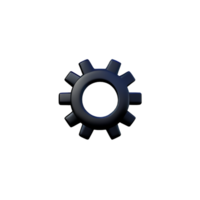 gear 3d rendering icon illustration comma separated, no special characters png