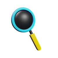 magnifying glass 3d rendering icon illustration png