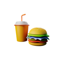 fast food 3d rendering icon illustration png