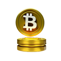 bitcoin 3d rendering icon illustration png