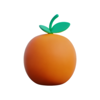 naranja 3d representación icono ilustración png