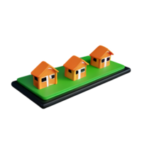 Real estate 3d rendering icon illustration png