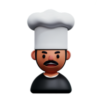 cocinero cara 3d representación icono ilustración png