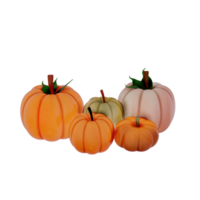 Autumn pumpkin 3d on transparent background png