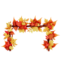 Autumn frame 3d on transparent background png