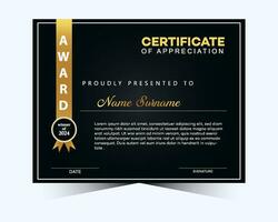 Vector modern design certificate template and a4 size luxurious certificate of achievement template with badge