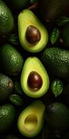 close upavocado with water droplets on it, Generative AI photo