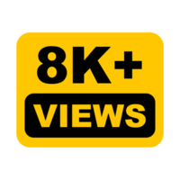 8k, 8k keer bekeken, 8k keer bekeken PNG