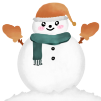 bonhomme de neige avec Orange chapeau et écharpe png