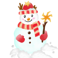 Snowman with colorful clothes png