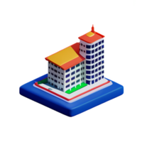 hotell 3d tolkning ikon illustration png