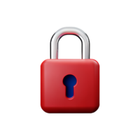 lock 3d rendering icon illustration png