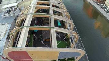 Bar with open veranda on the waterside video