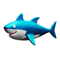 shark 3d rendering icon illustration png