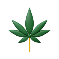 cannabis 3d Renderização ícone ilustração png