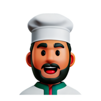 cocinero cara 3d representación icono ilustración png