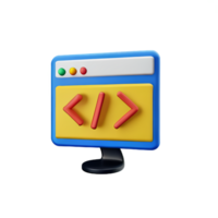 coding 3d rendering icon illustration png