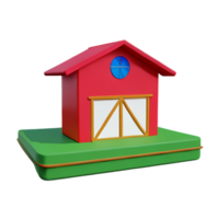 ferme 3d le rendu icône illustration png